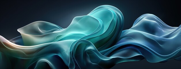 Ethereal Teal Blue 3D Background