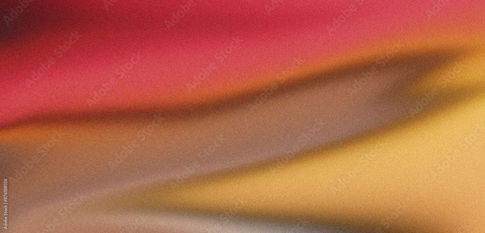 Wall mural Grainy textured abstract background with a smooth gradient transitioning from red to orange and yellow