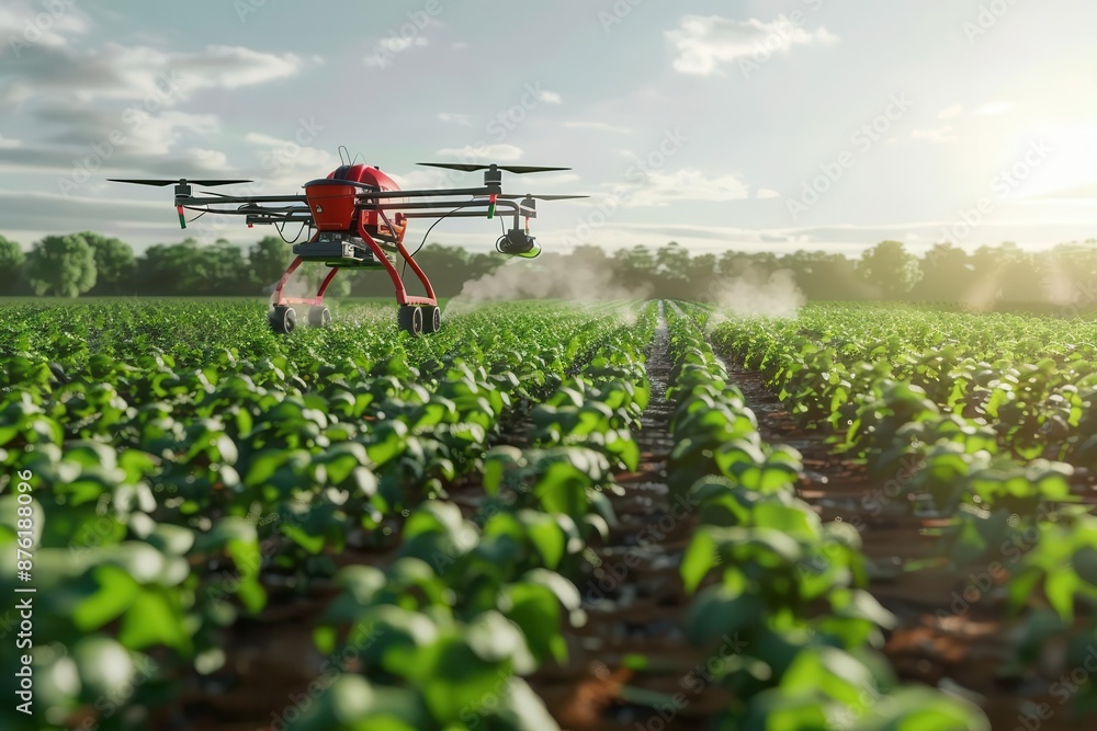 Aufkleber precision farming aipowered system optimizing crop yields agricultural technology 3d rendering