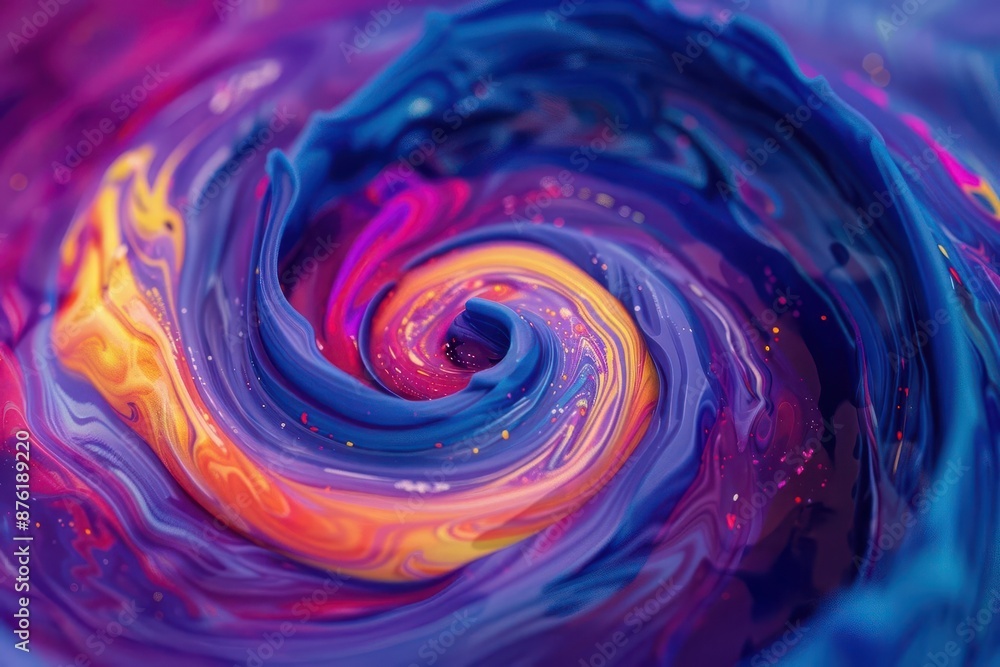 Aufkleber psychedelic liquid swirls of neon colors merging and separating creating hypnotic patterns reminisce