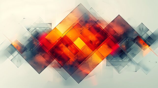 A geometric abstract background with a kaleidoscope pattern, transitioning from yellow to orange to red.