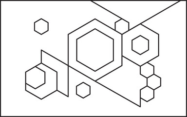 black and white geometric line art 