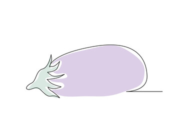 aubergine eggplant vegetable food product fresh one line art design vector