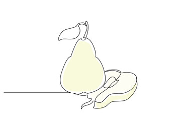 pear fruit organic fresh product one line art design vector