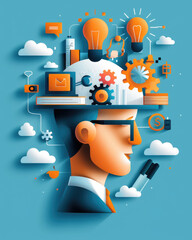 Flat design illustration for seamless, creative idea generation.