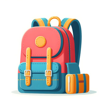 recommend clip art: Isolated flat-style illustration with a school backpack on a white background.