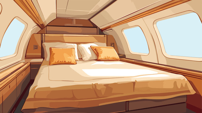 Airplane cabin with no body flat vector style isolate