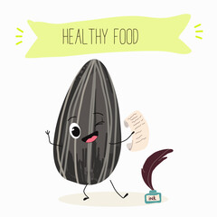 Cute seed, sunflower seeds, sunflower, characters, funny seeds, with different activities, outdoor, sports, musical instrument.