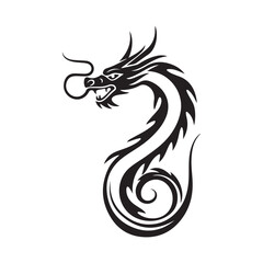 Dragon logo simple design Vector Image isolated on white background