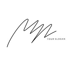 Fototapeta premium Mn Initial signature logo vector design