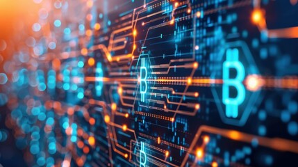Obraz premium Blockchain applications in various industries, versatile and innovative.
