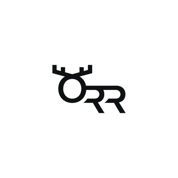 letter ORR deer simple sleek creative geometric modern logo design