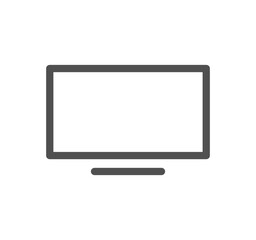 Monitor icon outline and linear vector.	
