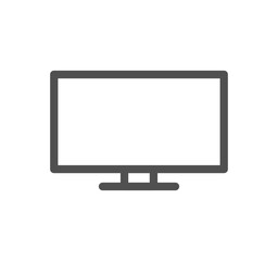 Monitor icon outline and linear vector.	
