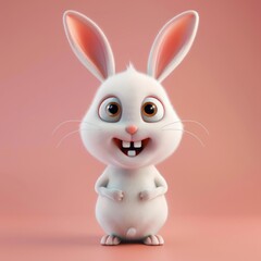 Obraz premium Amusing 3D Rabbit Character Illustration, Capturing the Playful and Whimsical Nature of This Lovable Digital Creation, Perfect for Easter Themed Promotions