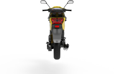 yellow scooter or scootey isolated on white