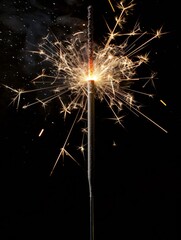 Sparkler on a black background.
