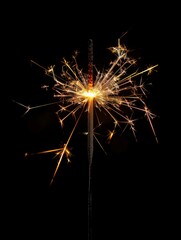 Sparkler on a black background.