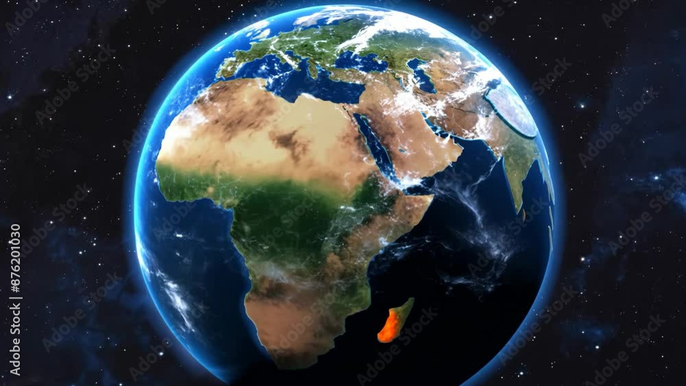 Poster a view from space of planet earth exploding.