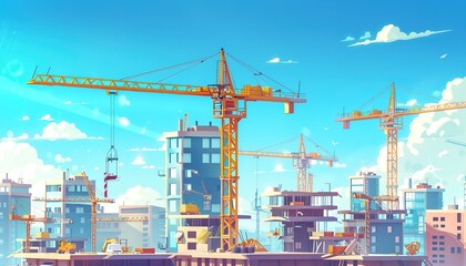 Fototapeta premium Construction of residential buildings