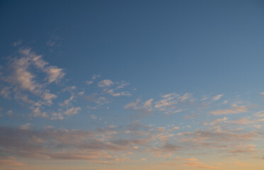 Blue sky after rain,. Beautiful Cumulus clouds flying across the sky,