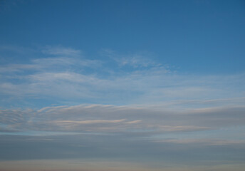 Obraz premium Blue sky after rain,. Beautiful Cumulus clouds flying across the sky,