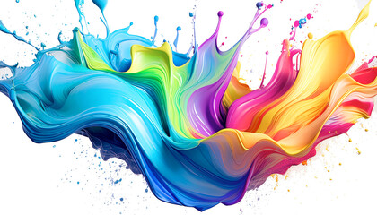 colorful paint splashing