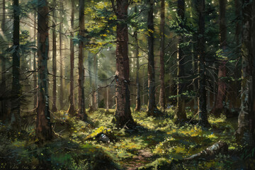 Obraz premium Forest landscape outdoors woodland