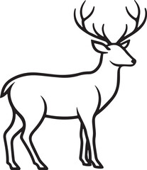 graphic deer silhouette vector illustration black background