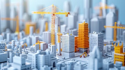 Urban landscape with digital construction models