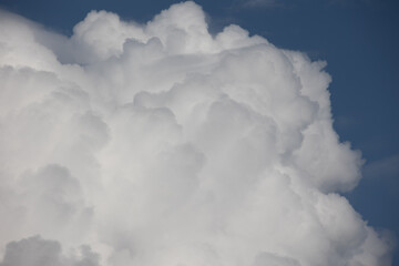 Blue sky. Beautiful Cumulus clouds flying across the sky,