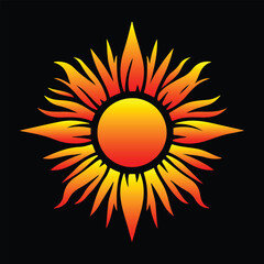 Stylish colorful sun vector illustrator