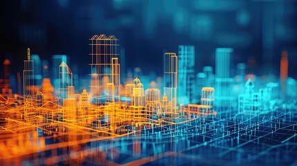 Urban landscape with digital construction models