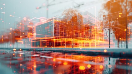 Urban landscape with digital construction models
