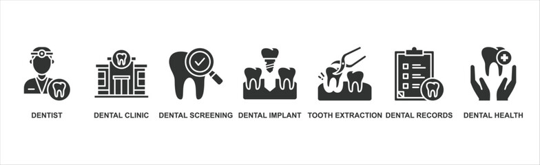 Dental care banner web icon vector illustration concept with icon