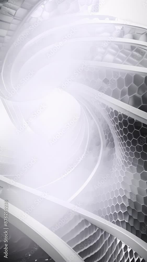 Poster an optical illusion of overlapping transparent hexagons appearing to stretch and bend as they overla