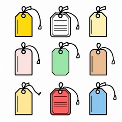 Price tag, label icon, paper price, blank product labels symbol, empty cardboard price label, sale mockup