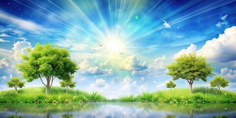 Fototapeta premium Abstract background of nature and sky , beauty, abstract, background, peaceful, serene, tranquil, landscape, colorful