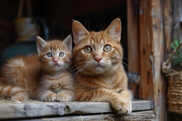 Ginger Cats in an Autumn Leaf Wonderland