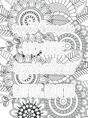 Gym Quotes Flower Coloring Page Beautiful black and white illustration for adult coloring book