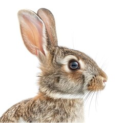 Obraz premium Close-up portrait of a wild rabbit with soft fur and bright eyes