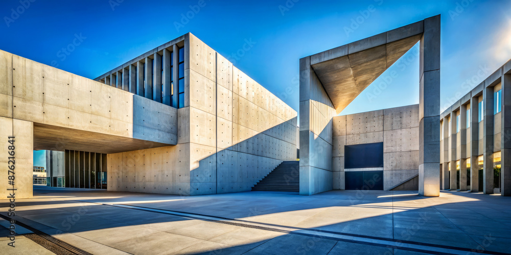 Aufkleber Stunning concrete architecture with geometric shapes and sharp lines