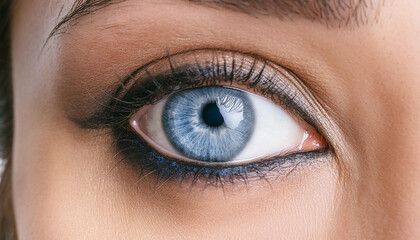 Obraz premium Close up macro human eye blue color