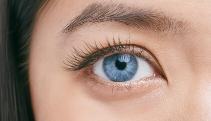 Obraz premium Close up macro human eye blue color