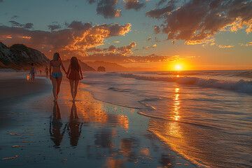 Summer Joy on the Sunset Beach