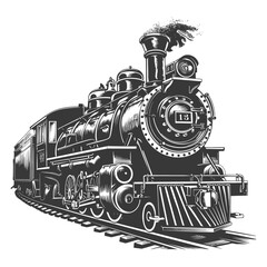 Vintage engraving illustration of a steam locomotive train