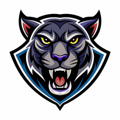 Aggressive Black Panther Logo &ndash; Minimalist and Dynamic Panther Icon for Professional Branding, Wildlife Conservation, Sports Teams, and Premium Fashion Labels with Bold and Powerful Design