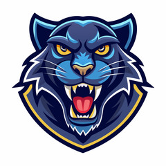 Aggressive Black Panther Logo &ndash; Minimalist and Dynamic Panther Icon for Professional Branding, Wildlife Conservation, Sports Teams, and Premium Fashion Labels with Bold and Powerful Design