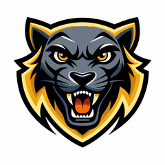 Aggressive Black Panther Logo &ndash; Minimalist and Dynamic Panther Icon for Professional Branding, Wildlife Conservation, Sports Teams, and Premium Fashion Labels with Bold and Powerful Design