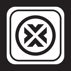 Resize cross icon illustration isolated on white and black background. EPS 10